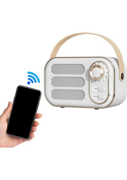 Retro Hoparlör 360 Stereo Etkisi Bluetooth Mini Hoparlör Vintage Radyo Ev Dekor Açık Beyaz Için Ses Kutusu (Yurt Dışından)