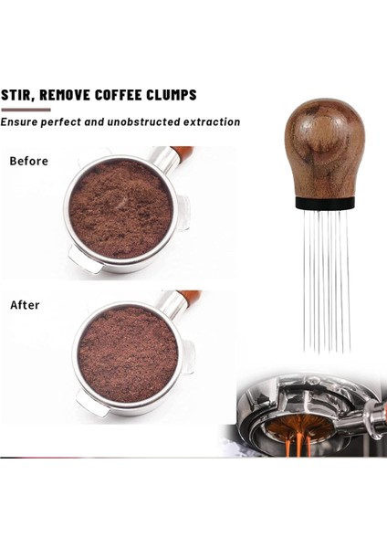Espresso Dağıtım Aracı 10 Pin Dağıtıcı 0.36MM Kahve Karıştırıcı Tozu Sabotaj Kahve Karıştırma Barista Aksesuarları-A (Yurt Dışından)