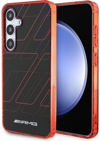 Galaxy S24 Uyumlu Kılıf Amg Lisanslı Çift Katmanlı Dörtgen Desenli Kapak Siyah