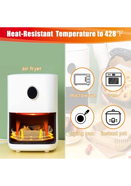 Hava Fritöz Gömlekleri 7.9 Inç Boyutu Kare Yapışmaz Yağlı Kağıt Yaprak Airfryer Parşömen Yağı-Ninja Için (Yurt Dışından)