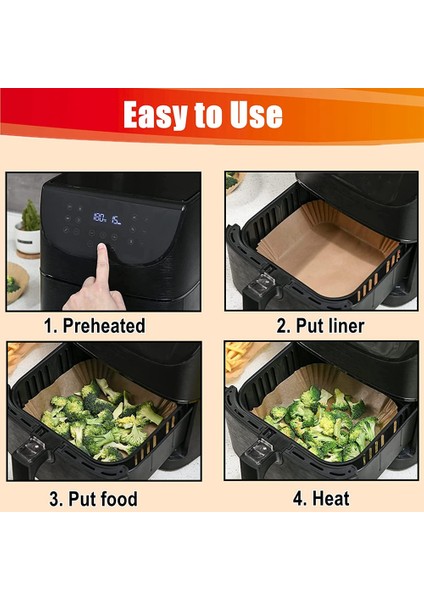 Hava Fritöz Gömlekleri 7.9 Inç Boyutu Kare Yapışmaz Yağlı Kağıt Yaprak Airfryer Parşömen Yağı-Ninja Için (Yurt Dışından)
