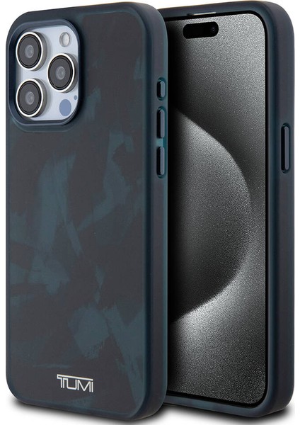 iPhone 15 Pro Max Kılıf Tumı Lisanslı Magsafe Özellikli Buzlanmış Saydam Fırça Kamuflaj Desen Yeşil