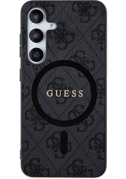 Galaxy S24 Plus Uyumlu Kılıf Guess Lisanslı Magsafe Özellikli 4g Desenli Yazı Logolu Kapak Siyah