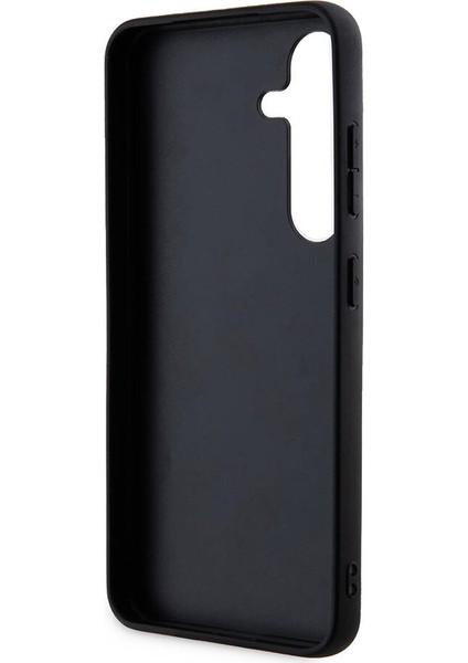 Galaxy S24 Plus Uyumlu Kılıf Guess Lisanslı Pu Üçgen Logo 4g Desenli Kapak Siyah