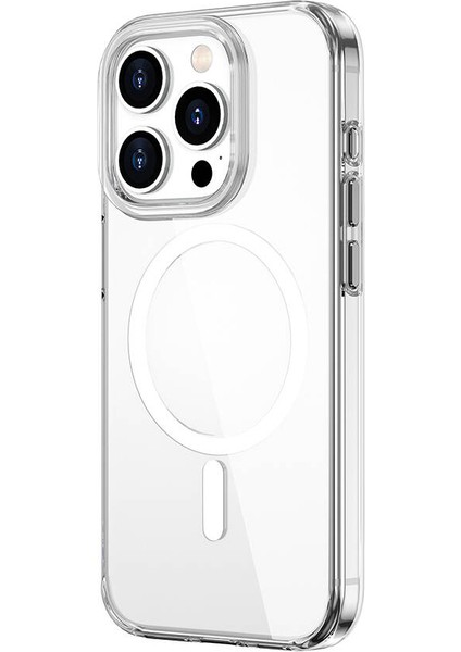 iPhone 15 Pro Max Uyumlu Kılıf Wiwu BC-022 Magsafe Şarj Özellikli Şeffaf Transparan Kapak