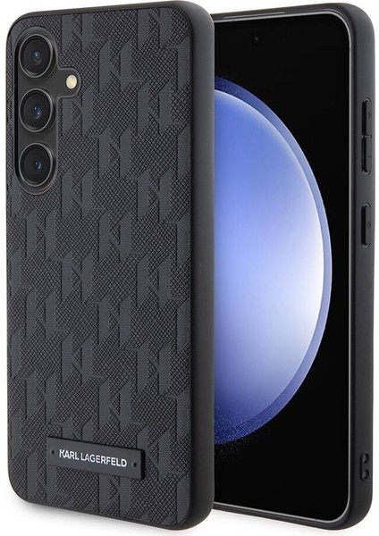 Galaxy S24 Uyumlu Kılıf Lisanslı Saffiano Monogram Metal Logo Kapak Siyah fiyatları
