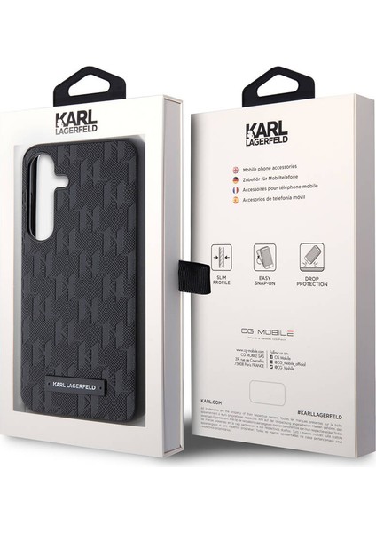 Galaxy S24 Uyumlu Kılıf Lisanslı Saffiano Monogram Metal Logo Kapak Siyah indirimleri