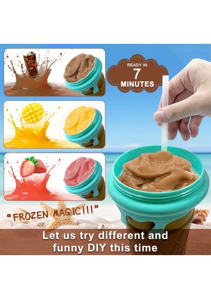 Slushy Maker Cup Slushie Cup Magics Freeze Squeeze Ice Cup Yaz Smoothies Slushie Bardak Dondurma Makinesi Ev-B Için (Yurt Dışından) fırsatları
