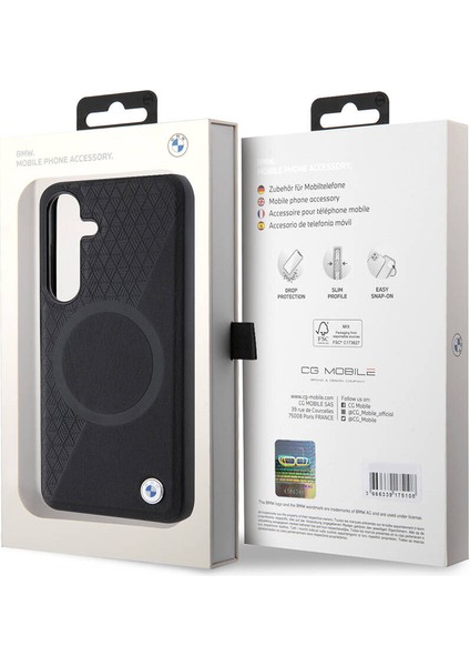 Galaxy S24 Uyumlu Kılıf Bmw Lisanslı Magsafe Şarj Özellikli Yarım Dokulu Circle Leather Kapak Siyah indirimleri