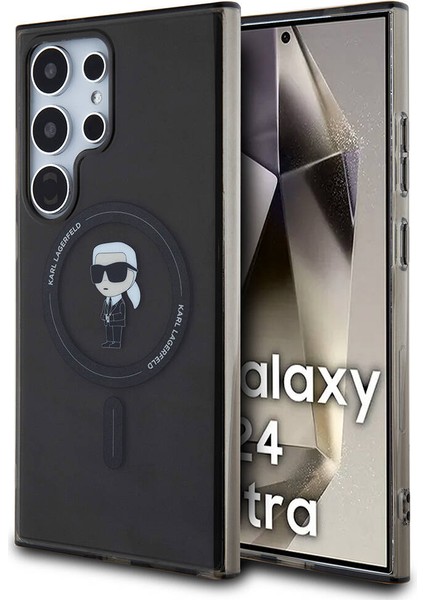 Galaxy S24 Ultra Kılıf Lisanslı Magsafe Özellikli Karl Head Iml Baskılı Kapak Siyah