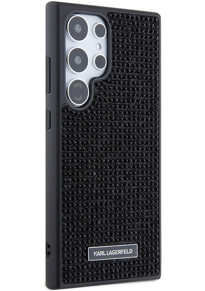 Galaxy S24 Ultra Uyumlu Kılıf Taşlı Metal Logo Lisanslı Kapak Siyah fırsatları