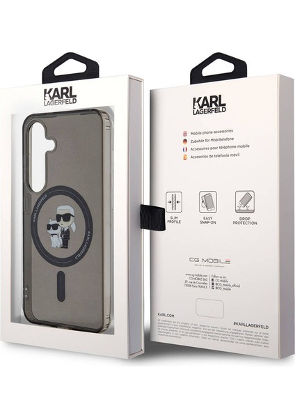 Galaxy S24 Kılıf Lisanslı Magsafe Özellikli Karl & Choupette Iml Baskılı Kapak Siyah indirimleri