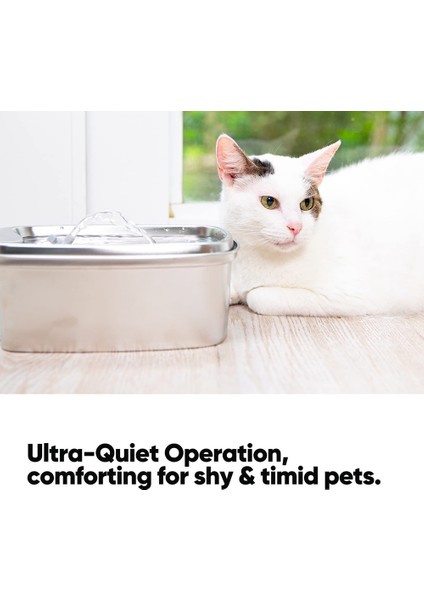 Kediler Su Çeşmesi Paslanmaz Çelik 108 Oz/3.2l Otomatik Pet Su Çeşmesi Akıllı Dilsiz Köpek Su Sebili Ab Tak (Yurt Dışından) fırsatları