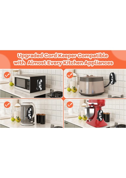 Küçük Ev Aletleri Için 5 Adet Kablo Düzenleyici Güç Kablosu Bekçileri Blender, Kahve Makinesi, Düdüklü Tencere ve Hava Fritözü (Yurt Dışından)