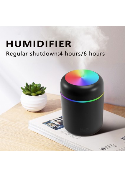 300 ml USB Hava Nemlendirici Uçucu Yağ Difüzörü ile Romantik Lamba Mist Maker Aromaterapi Nemlendiriciler Ev Gri (Yurt Dışından) modelleri