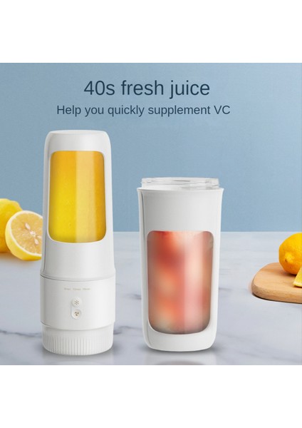 340 ml Küçük Taşınabilir Buzlu Içecek Sıkacağı Mini Şarj Edilebilir Meyve Suyu Bardağı Çok Fonksiyonlu Ev Sıkacağı (Beyaz) (Yurt Dışından) fırsatları