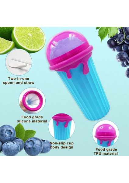 Slushy Maker Cup Slushie Cup Magics Freeze Squeeze Ice Cup Yaz Smoothies Slushie Bardak Dondurma Makinesi Ev-A Için (Yurt Dışından)