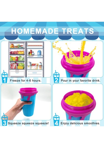 Slushy Maker Cup Slushie Cup Magics Freeze Squeeze Ice Cup Yaz Smoothies Slushie Bardak Dondurma Makinesi Ev-A Için (Yurt Dışından)