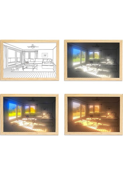 LED Işık Boyama USB Fişi Karartma Masa Lambası Hediye Kapalı Güneş Işığı Pencere Ahşap Fotoğraf Gece Aydınlık S (Yurt Dışından) fiyatları