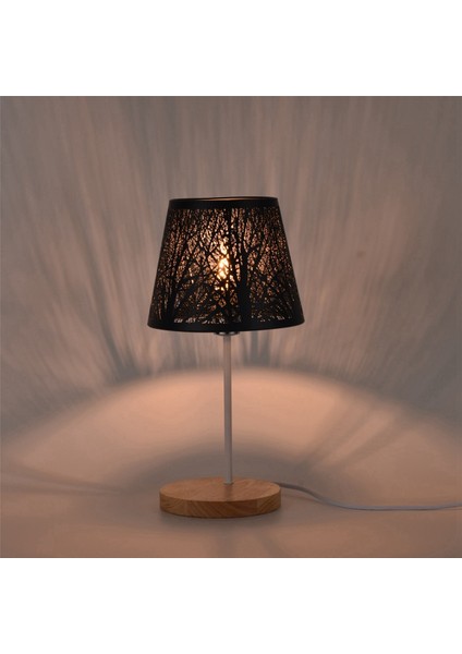 Ampul Üzerinde Küçük Abajur Klipsi, Masa Avize Duvar Lambası Siyah Için Ağaç Desenli Varil Metal Abajur (Yurt Dışından) fırsatları