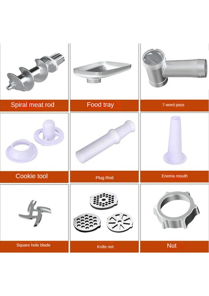 Elektrikli Kıyma Makinesi Paslanmaz Çelik Çok Fonksiyonlu Mikser Kıyma Makinesi Bıçak Net Lavman Ağız Sosis Karıştırıcı Ab, B (Yurt Dışından)
