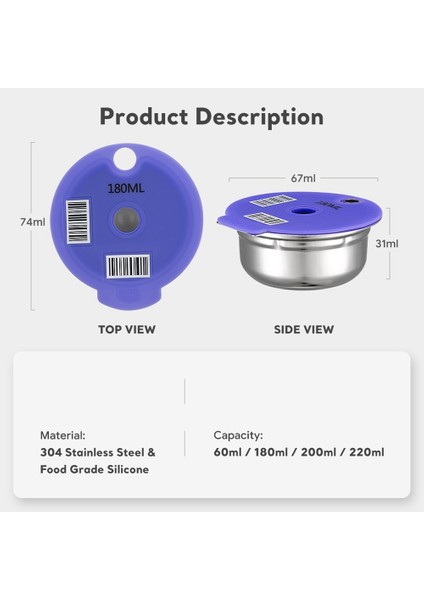 Makine Serisi Doldurulabilir Filtre Yapımcısı Pod Için 60ML Yeniden Kullanılabilir Kahve Kapsülü Bölmeleri (Yurt Dışından) fiyatları