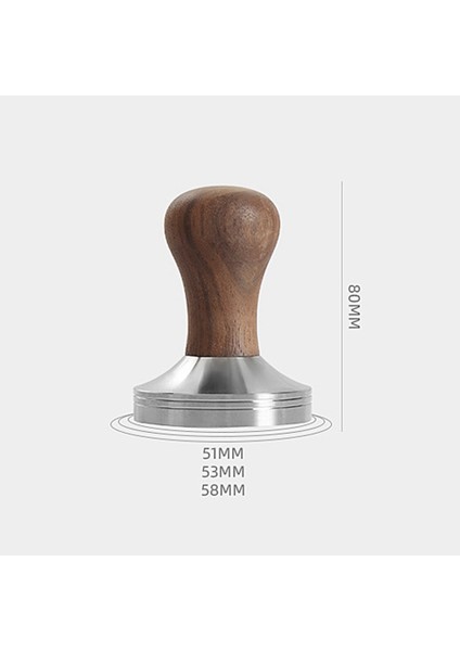 53 mm Kahve Sabotaj 304 Paslanmaz Çelik Ahşap Saplı Düz Basınçlı Pres Çekiç Barista Araçları Kahve Tozu Çekiç (Yurt Dışından)