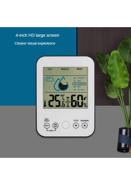 LCD Dijital Termometre Higrometre Iç Mekan Sıcaklık Sensörü Sağlıklı Bakım Monitörü Nem Ölçer Hava Istasyonu Beyaz (Yurt Dışından) modelleri