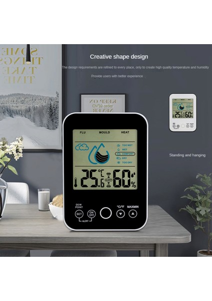 LCD Dijital Termometre Higrometre Iç Mekan Sıcaklık Sensörü Sağlıklı Bakım Monitörü Nem Ölçer Hava Istasyonu Beyaz (Yurt Dışından) fırsatları
