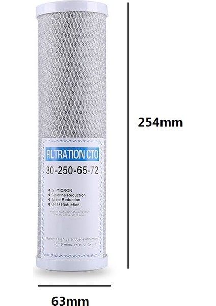 Adet Su Filtresi Aktif Karbon Filtre 10 Inç Yedek Arıtma Cto Blok Karbon Filtre (Yurt Dışından)