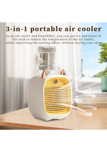 1200MAH Mini Klima Taşınabilir Masaüstü Fan Nemlendirici Arıtma 3 Hız 2 Modu Sprey USB Masa Fanı Araba Ev, B (Yurt Dışından) modelleri