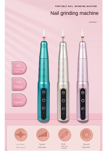 Elektrikli Manikür Makinesi Profesyonel Tırnak Matkap Sander Freze Kesici Tırnak Dosyaları Salon Jel Çıkarma, Altın (Yurt Dışından) modelleri
