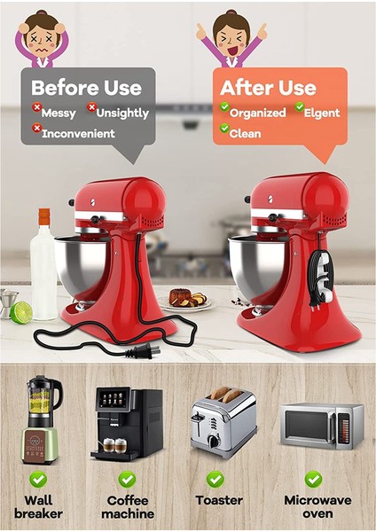 Küçük Ev Aletleri Için Kablo Düzenleyici Elektrik Kablo Tutucuları Blender, Kahve Makinesi, Düdüklü Tencere ve Hava Fritözü (Yurt Dışından) modelleri