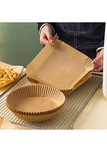 100 Adet 6.3 Inç Hava Fritöz Astar Odun Hamuru Kağıt Odun Hamuru Kağıt Kare Vapur Kağıt Hava Fritöz Buharda Sepeti A (Yurt Dışından)