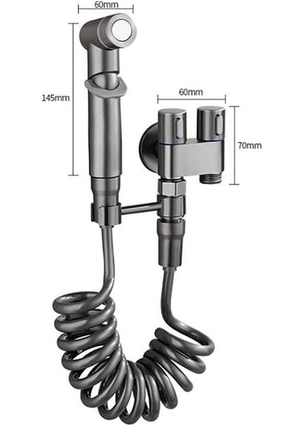 1-In-2-Out Çift Kontrol Vanası Mini Çok Fonksiyonlu Musluk Mini Duş Basınçlı Banyo Musluk Seti Bide ve Duş Için-B (Yurt Dışından)