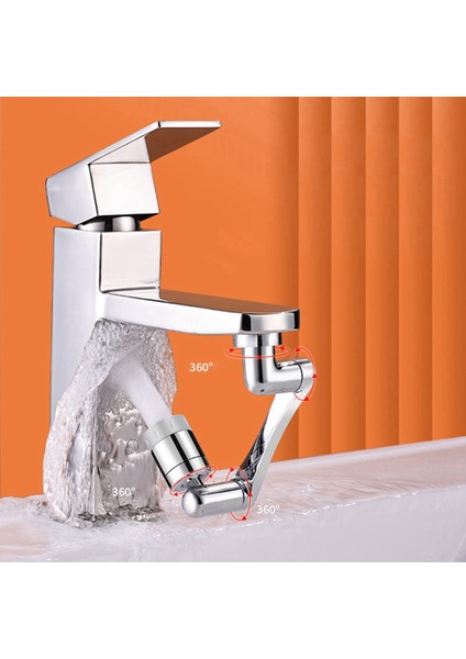Paslanmaz Çelik Evrensel 1080 ° Dönme Genişletici Musluk Havalandırıcı Robotik Kol Sıçrama Mutfak Lavabo Muslukları Nozul-C (Yurt Dışından)