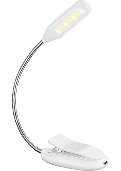 Okuma Kitabı Klipsli Lamba LED Mini Notalar Gece Lambası USB Şarj Edilebilir Taşınabilir Klipsli Masa Lambası Göz Koruması (Yurt Dışından)