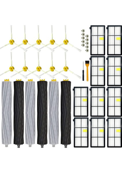 800 900 Serisi Elektrikli Süpürge Hepa Filtreleri Ana Yan Fırçalar Için Yedek Kit (Yurt Dışından)