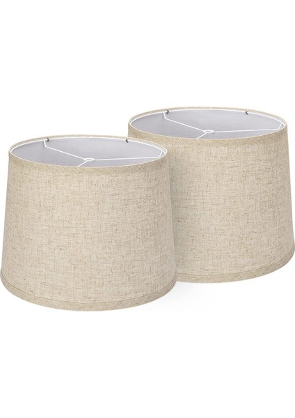 Abajurlar Doğal Keten Abajurlar 12.6X11.6X9.8 Inç Masa Lambası Zemin Lambası Için Yüksek Yedek Kumaş Abajurlar-C (Yurt Dışından)