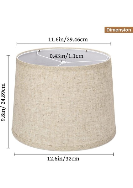 Abajurlar Doğal Keten Abajurlar 12.6X11.6X9.8 Inç Masa Lambası Zemin Lambası Için Yüksek Yedek Kumaş Abajurlar-C (Yurt Dışından) fiyatları