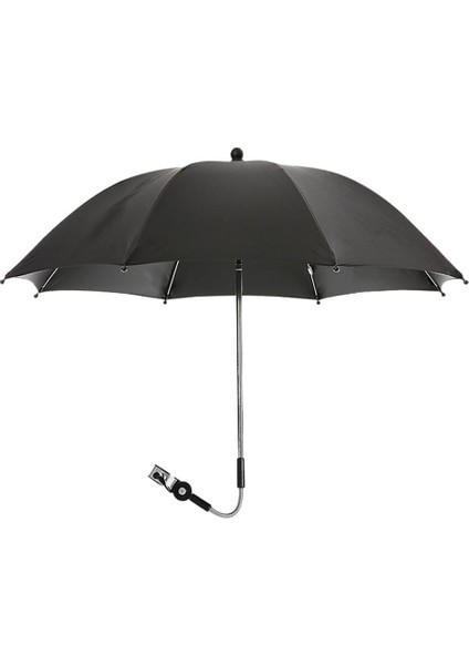 Ayarlanabilir Bebek Arabası Şemsiye Pram Puset Şemsiye Güneş Gölge Siyah (Yurt Dışından)