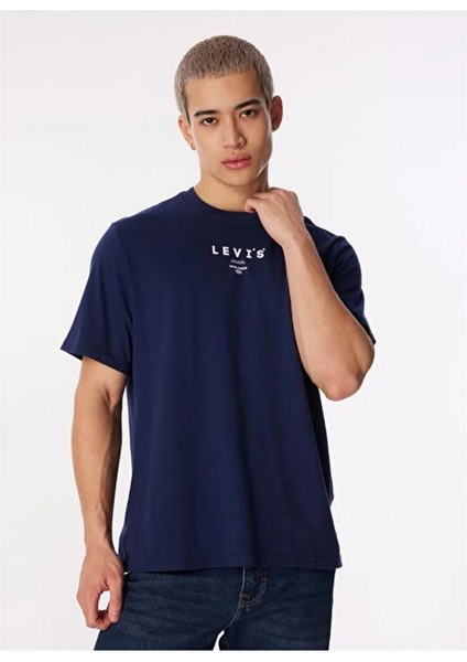 Yuvarlak Yaka Relaxed Fit Kısa Kollu Mavi Erkek T-Shirt 16143-1390 indirimleri