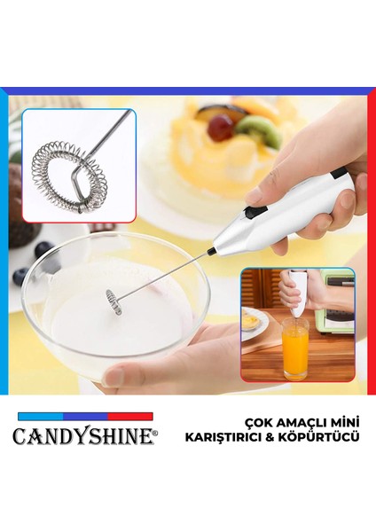 Candy Shine Mini Mixer Kahve Süt Cappucino Köpürtücü Karıştırıcı