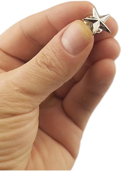 Mini Yıldız Tasarımında Gümüş Renk Metal Yaka Rozeti 1 Adet indirimleri