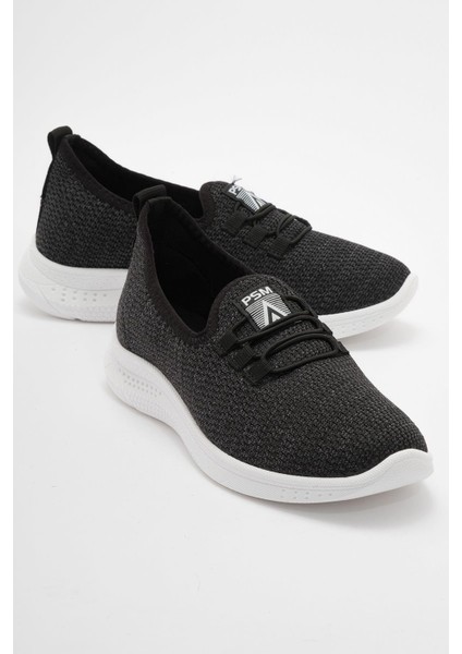 Bağcıklı Kadın Spor Babet Siyah Beyaz