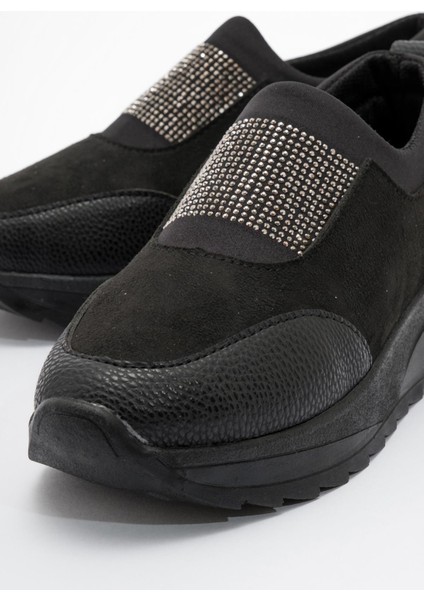 Kadın Taşlı Spor Babet Siyah modelleri