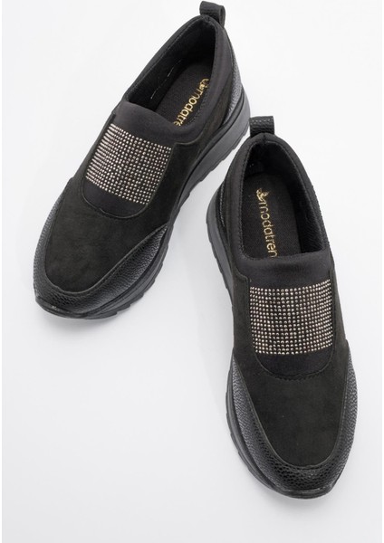 Kadın Taşlı Spor Babet Siyah indirimleri