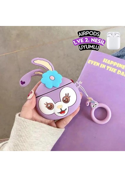 2'li Set - 1. ve 2. Nesil Uyumlu StellaLou ve Pembe Starbucks Figürlü Kulaklık Kılıfı Seti modelleri