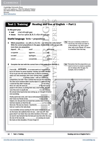 First For Schools Trainer Six Practice Tests With Audio (Authored Practice Tests)