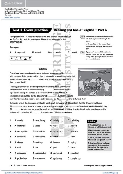 First For Schools Trainer Six Practice Tests With Audio (Authored Practice Tests)